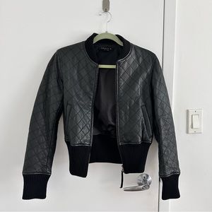 Theory leather bomber